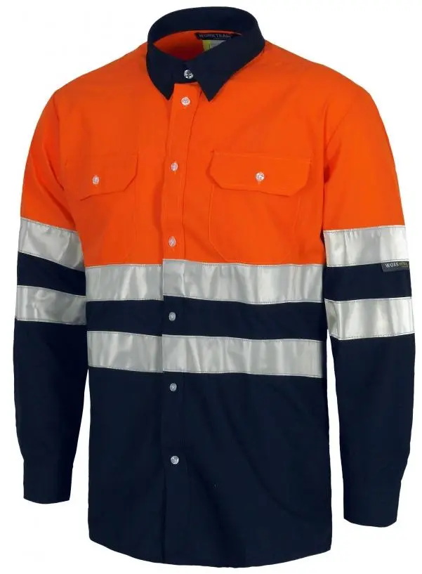 CAMISA A.V MANGA LARGA BICOLOR C3813