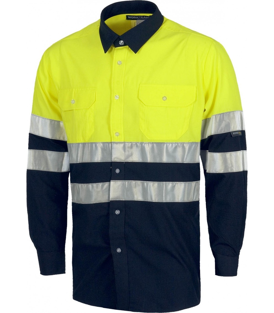 CAMISA A.V MANGA LARGA BICOLOR C3813