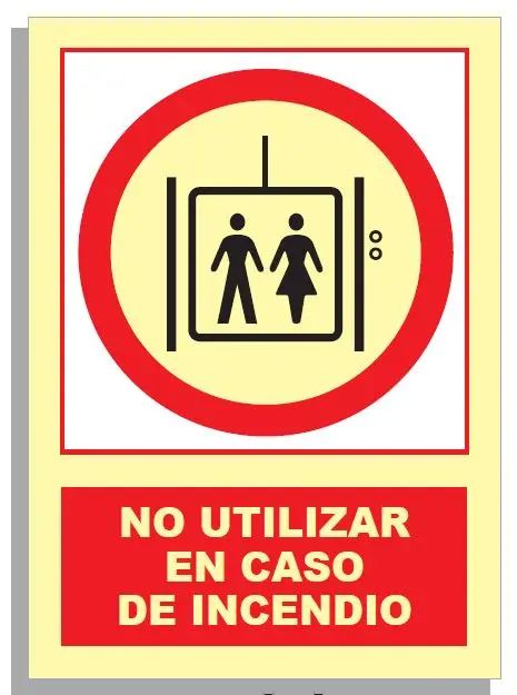 SEÑAL NO UTILIZAR EN CASO DE INCENDIO 297x210 PVC REF. 531