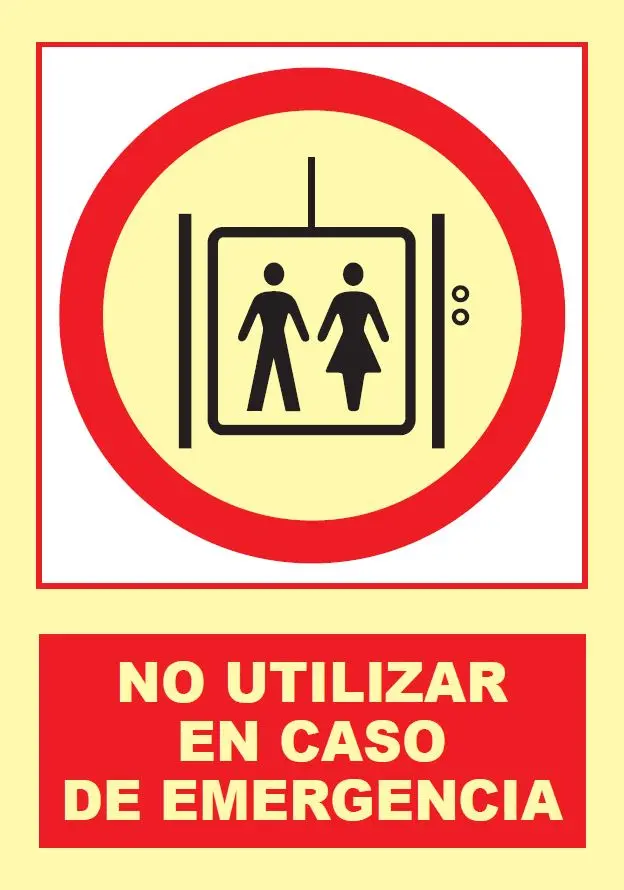 SEÑAL NO UTILIZAR EN CASO DE EMERGENCIA 297x210 PVC REF. 532
