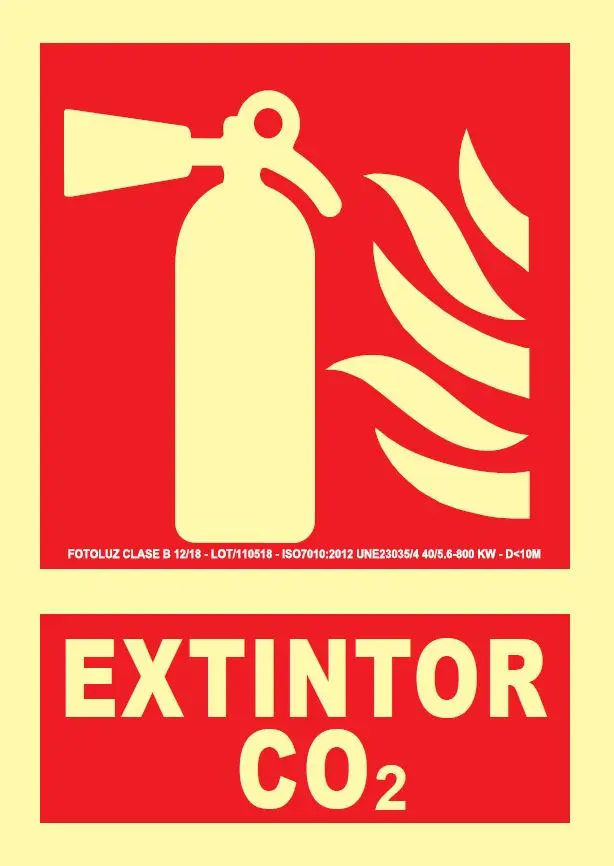 SEÑAL EXTINTOR CO2 297x210 PVC REF. 508