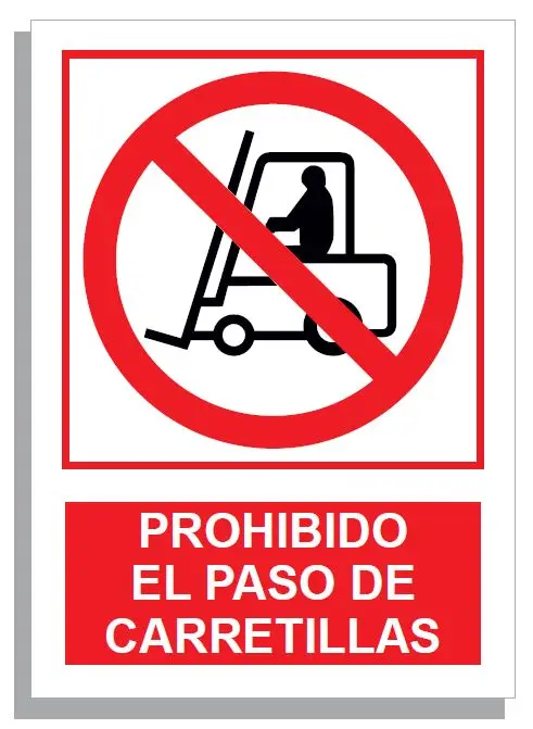 SEÑAL DE PROHIBIDO PASO CARRETILLAS 297x210 PVC REF. 227