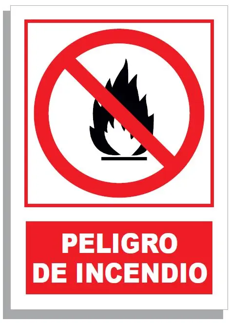 SEÑAL PELIGRO DE INCENDIO 297x210 PVC REF. 206