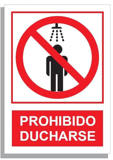 SEÑAL PROHIBIDO DUCHARSE 297x210 PVC REF. 258