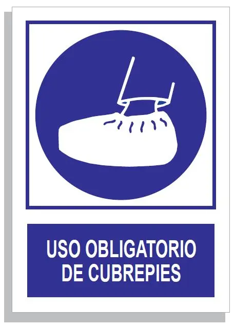 SEÑAL USO OBLI. DE CUBREPIES 297x210 PVC REF. 318