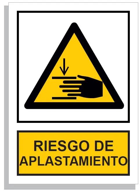 SEÑAL RIESGO DE APLASTAMIENTO 297X210 PVC REF. 916
