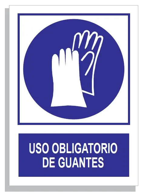SEÑAL USO OBLIG.DE GUANTES 297x210 PVC REF. 313