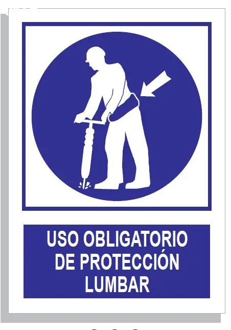 SEÑAL USO OBLIG DE PROTECCIÓN LUMBAR 297x210 PVC REF. 330