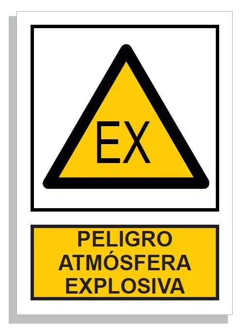 SEÑAL PELIGRO ATMÓSFERA EXPLOSIVA 297x210 PVC REF. 978