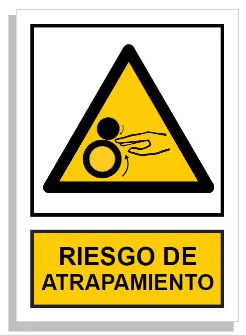 SEÑAL PELIGRO RIESGO DE ATRAPAMIENTO 297x210 PVC REF. 910
