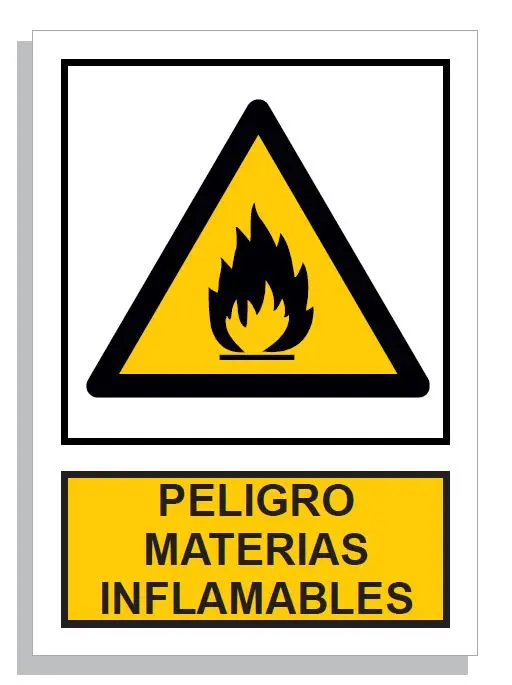 SEÑAL PELIGRO MATERIAS INFLAMABLES 297x210 PVC REF.973
