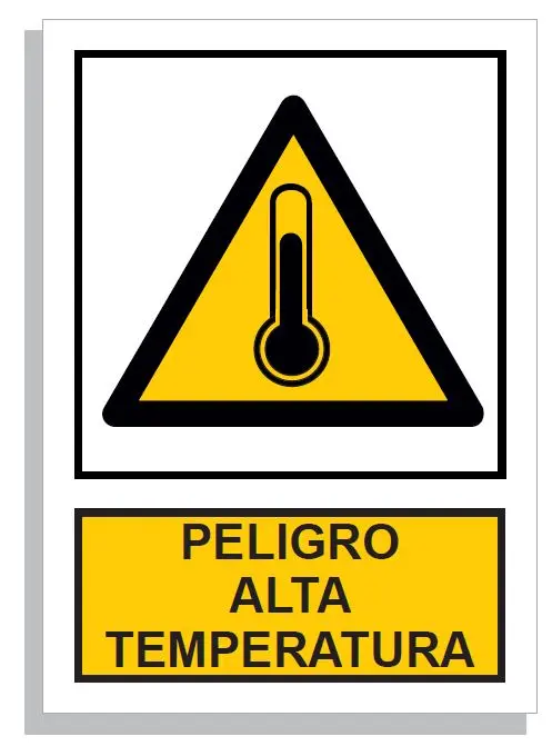 SEÑAL PELIGRO ALTA TEMPERATURA 297x210 PVC REF. 929