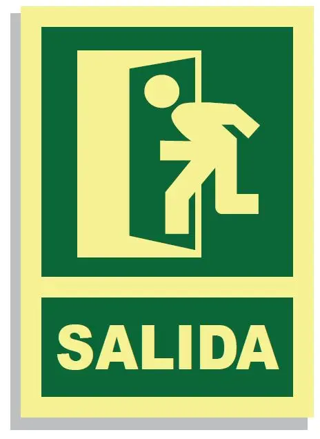 SEÑAL SALIDA EMERGENCIA (PUERTA IZQUIERDA) 297x210 PVC REF. 413