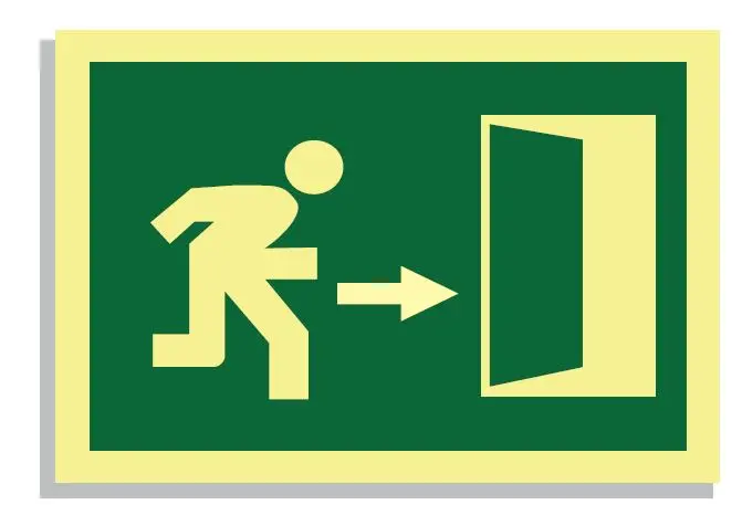 SEÑAL SALIDA EMERGENCIA S/TITULO (DERECHA) 297x210 PVC REF. 444