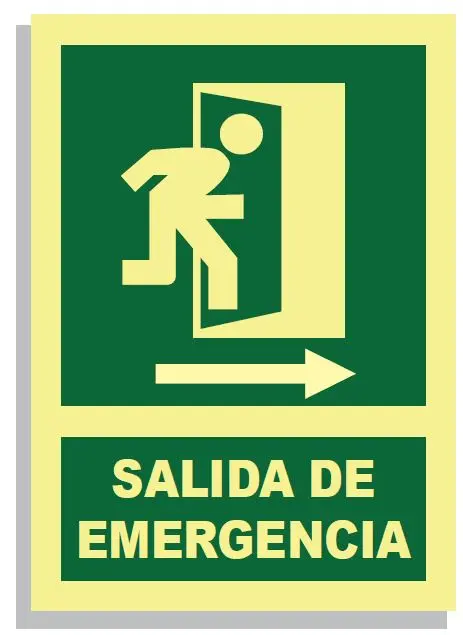 SEÑAL SALIDA DE EMERGENCIA DERECHA 297x210 PVC REF. 404