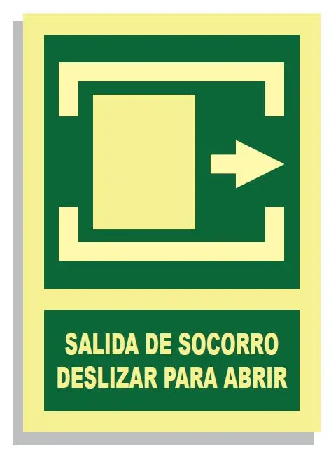 SEÑAL SALIDA DE SOCORRO 297x210 PVC REF.433