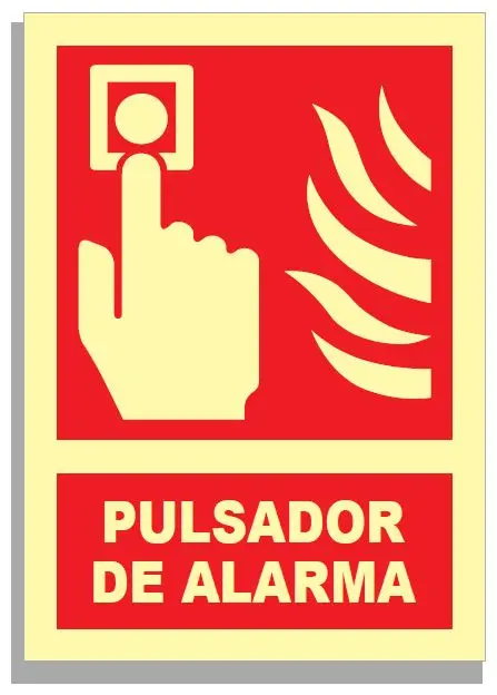 SEÑAL PULSADOR DE ALARMA 297x210 PVC REF. 521