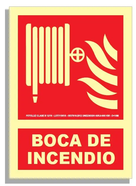 SEÑAL BOCA DE INCENDIO 297x210 PVC REF. 509