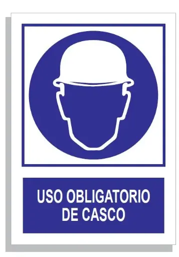 [15001-001] SEÑAL USO OBLIG. DE CASCO 297x210 PVC REF. 301