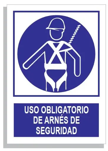 [15001-008] SEÑAL USO OBLIG.DE ARNÉS DE SEGURIDAD 297x210 PVC REF. 320