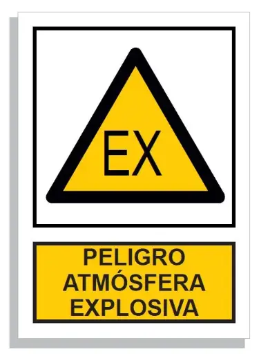 [15002-009] SEÑAL PELIGRO ATMÓSFERA EXPLOSIVA 297x210 PVC REF. 978