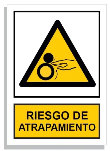 [15002-012] SEÑAL PELIGRO RIESGO DE ATRAPAMIENTO 297x210 PVC REF. 910
