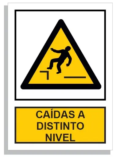 [15002-015] SEÑAL PELIGRO CAIDAS A DISTINTO NIVEL 297X210 PVC REF. 938