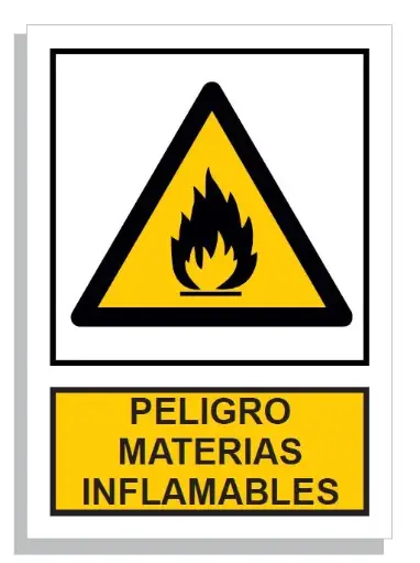 [15002-017] SEÑAL PELIGRO MATERIAS INFLAMABLES 297x210 PVC REF.973