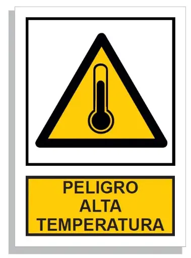 [15002-022] SEÑAL PELIGRO ALTA TEMPERATURA 297x210 PVC REF. 929