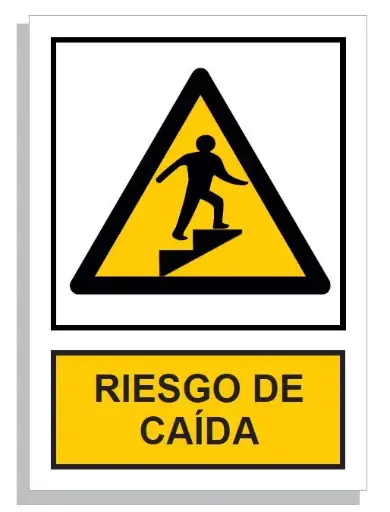 [15002-023] SEÑAL PELIGRO RIESGO DE CAÍDA 297x210 PVC REF. 935