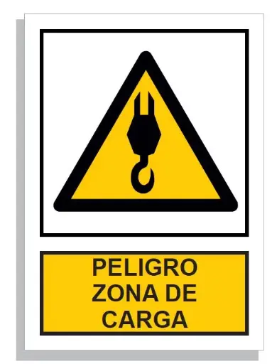 [15002-025] SEÑAL PELIGRO ZONA DE CARGA PVC DINA4 REF. 965