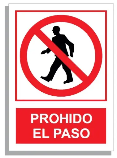 [15003-001] SEÑAL PROHIBIDO EL PASO 297x210 PVC REF. 208