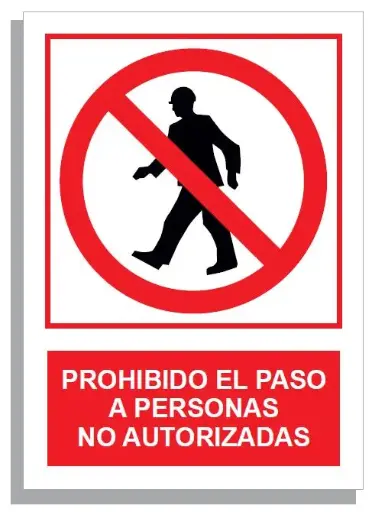 [15003-002] SEÑAL PROH.PASO A PERSONAS NO AUTORIZADAS 297x210 REF. 210