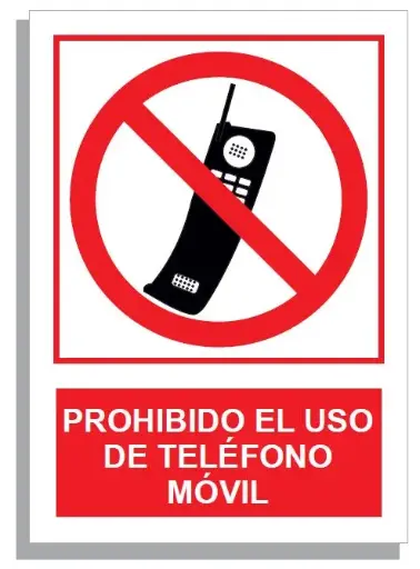 [15003-010] SEÑAL PROHIBIDO USO DE TELÉFONO MÓVIL 297x210 PVC REF. 261