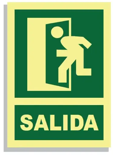 [15004-005] SEÑAL SALIDA EMERGENCIA (PUERTA IZQUIERDA) 297x210 PVC REF. 413