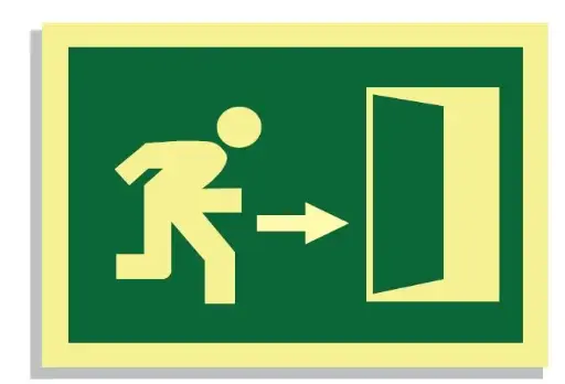 [15004-006] SEÑAL SALIDA EMERGENCIA S/TITULO (DERECHA) 297x210 PVC REF. 444