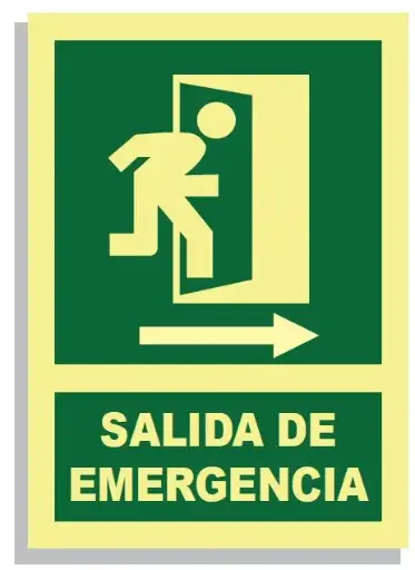 [15004-014] SEÑAL SALIDA DE EMERGENCIA DERECHA 297x210 PVC REF. 404