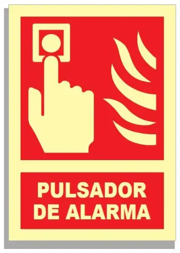 [15005-002] SEÑAL PULSADOR DE ALARMA 297x210 PVC REF. 521