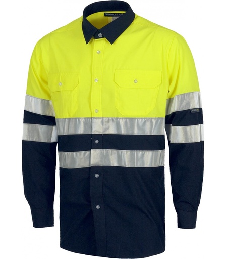 CAMISA A.V MANGA LARGA BICOLOR C3813