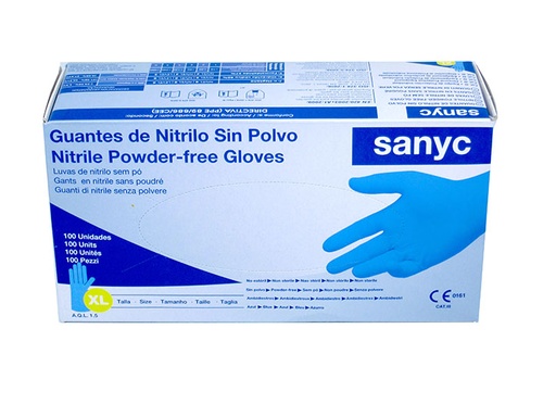 GUANTES DE NITRILO AZUL - SANYC 0100