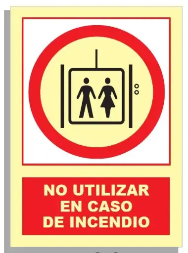 [15005-009] SEÑAL NO UTILIZAR EN CASO DE INCENDIO 297x210 PVC REF. 531