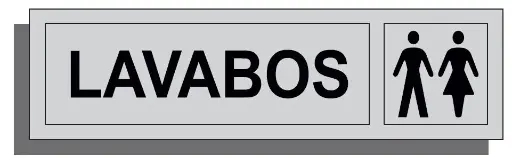 [15010-001] SEÑAL LAVABOS 165X45 ALUMINIO REF. 001