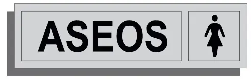 [15010-002] SEÑAL ASEOS (MUJER) 165X45 ALUMINIO REF. 005