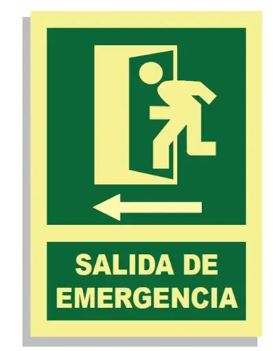 [15004-008] SEÑAL SALIDA DE EMERGENCIA IZQ. 297x210 PVC REF. 403