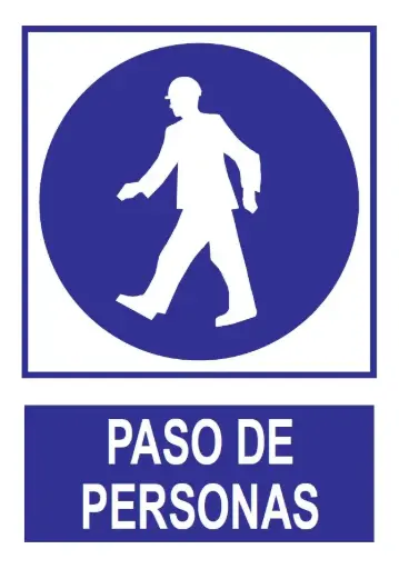 SEÑAL OBLI. PASO DE PERSONAS 297x210 PVC REF. 332