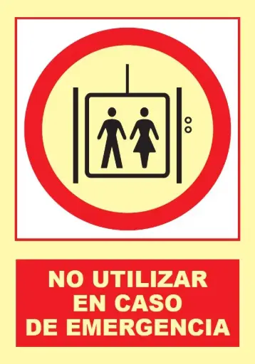 SEÑAL NO UTILIZAR EN CASO DE EMERGENCIA 297x210 PVC REF. 532