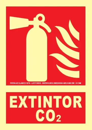 SEÑAL EXTINTOR CO2 297x210 PVC REF. 508