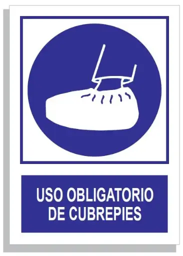 SEÑAL USO OBLI. DE CUBREPIES 297x210 PVC REF. 318